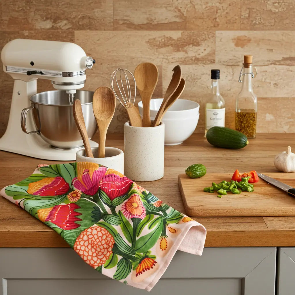 Protea Blooms Designer Tea Towel