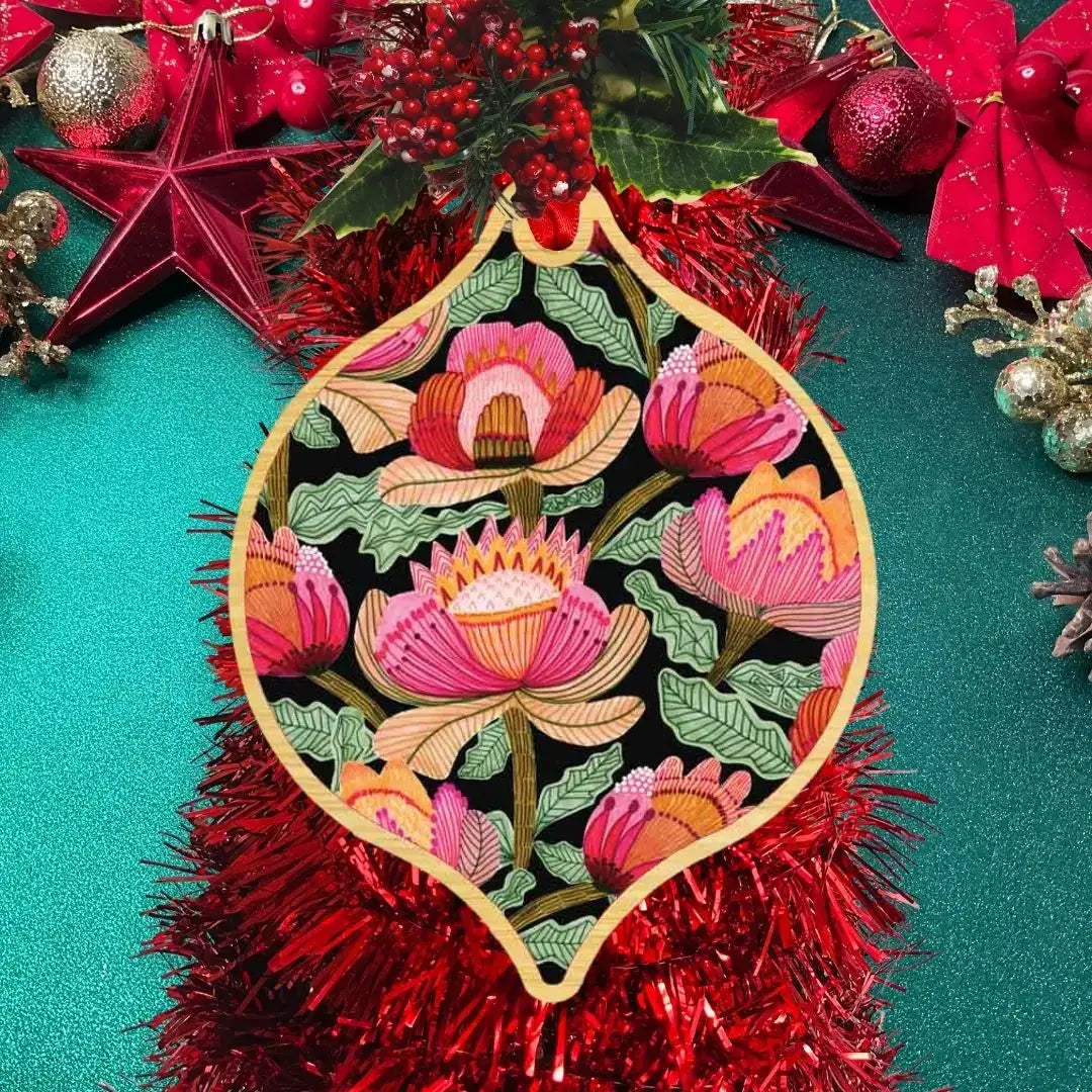 Pink Lovers Christmas Baubles Set 4  Kirsten Katz