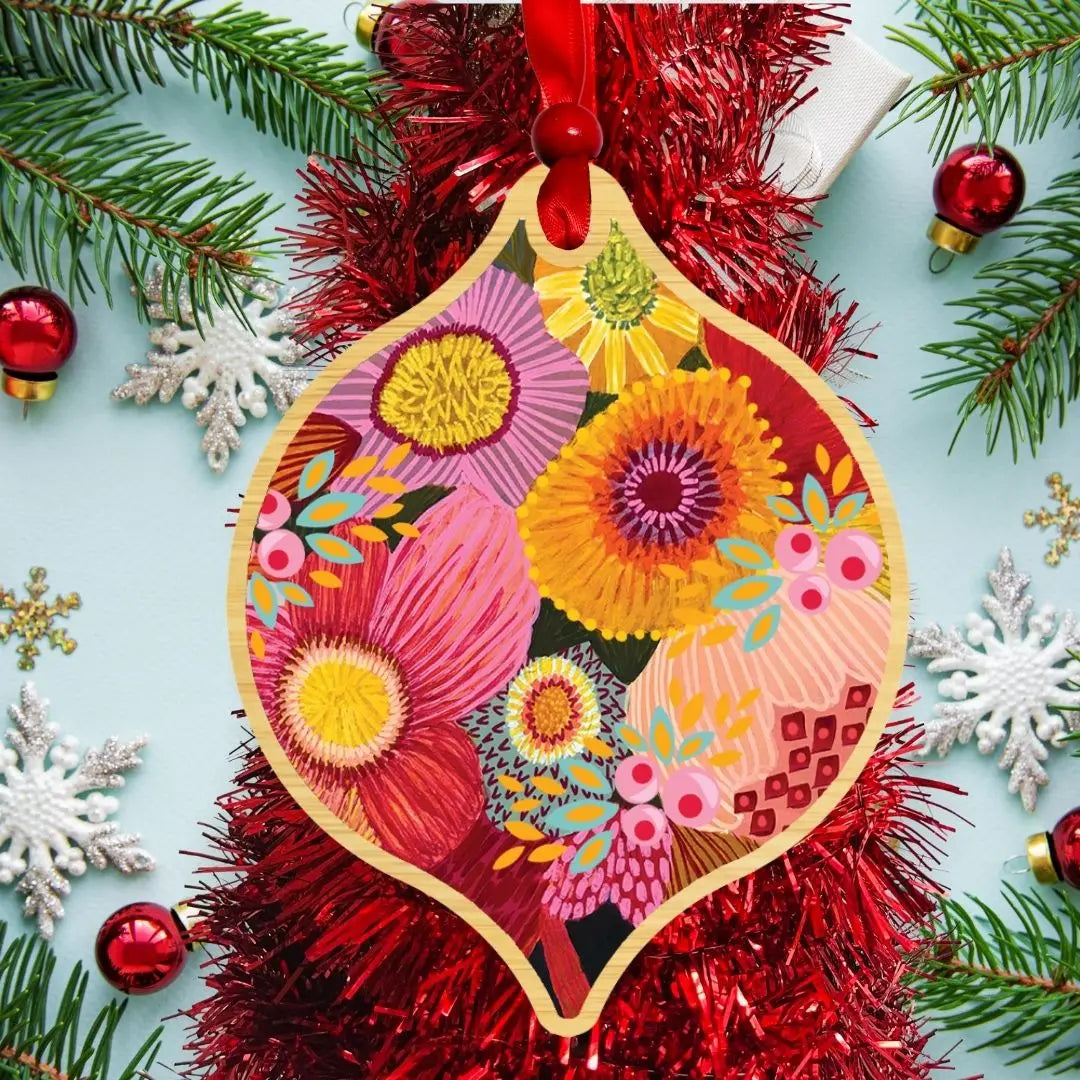 Pink Lovers Christmas Baubles Set 4  Kirsten Katz