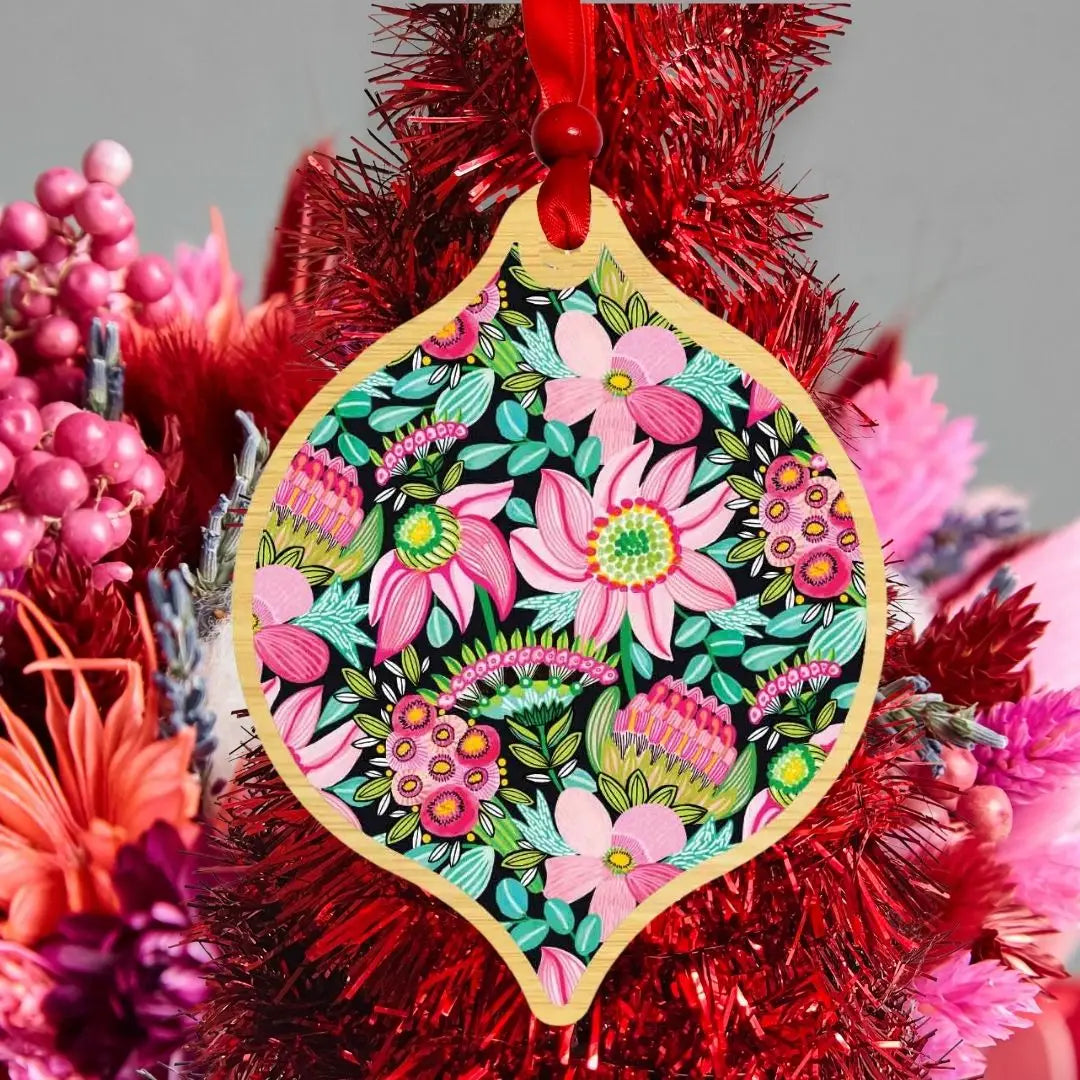 Pink Lovers Christmas Baubles Set 4  Kirsten Katz