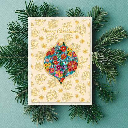Poinsettia Flowers Australian Christmas Card & Bauble Kirsten Katz
