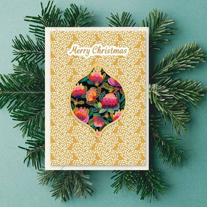 Protea Australis Christmas Card & Wooden Ornament Kirsten Katz