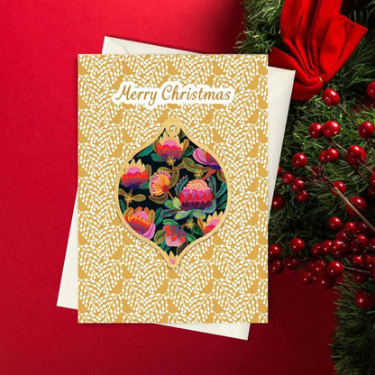 Protea Australis Christmas Card & Wooden Ornament Kirsten Katz