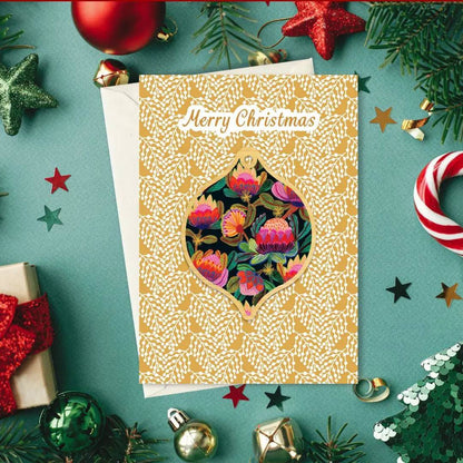 Protea Australis Christmas Card & Wooden Ornament Kirsten Katz