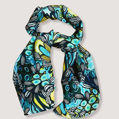 Protea Azure Silk Scarf Kirsten Katz