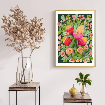 Protea & Gum Blossoms Wall Art Print Kirsten Katz