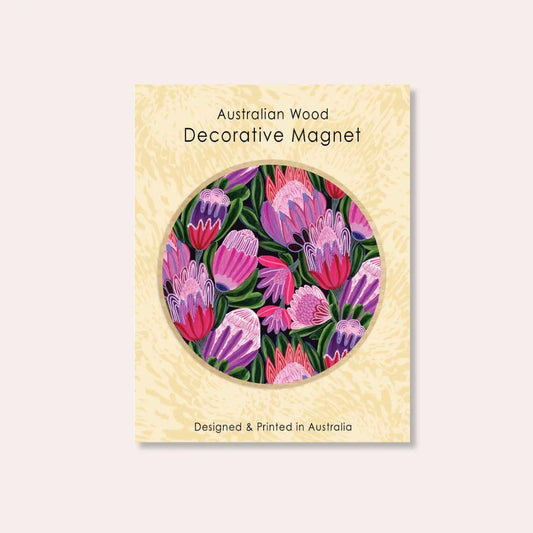 Purple Proteas Magnet & Card Set  Kirsten Katz