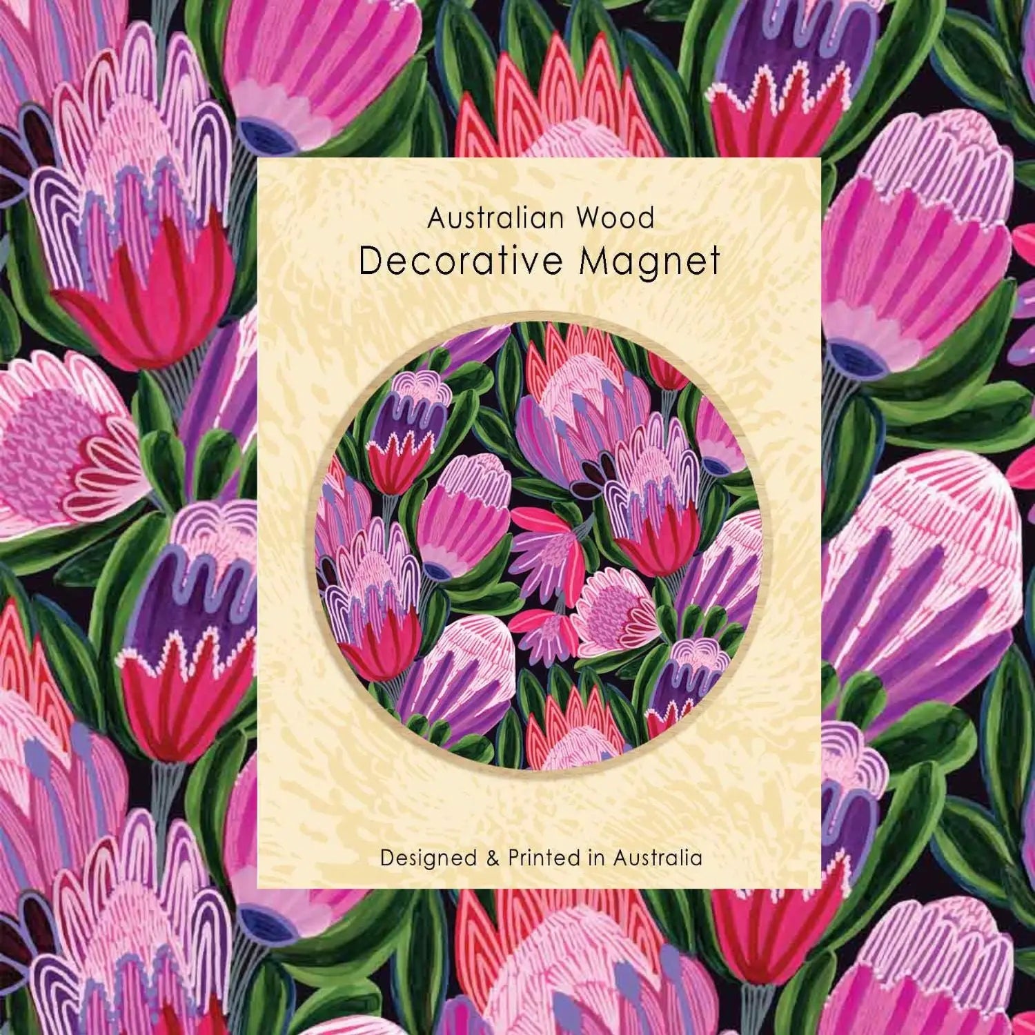 Purple Proteas Magnet & Card Set  Kirsten Katz