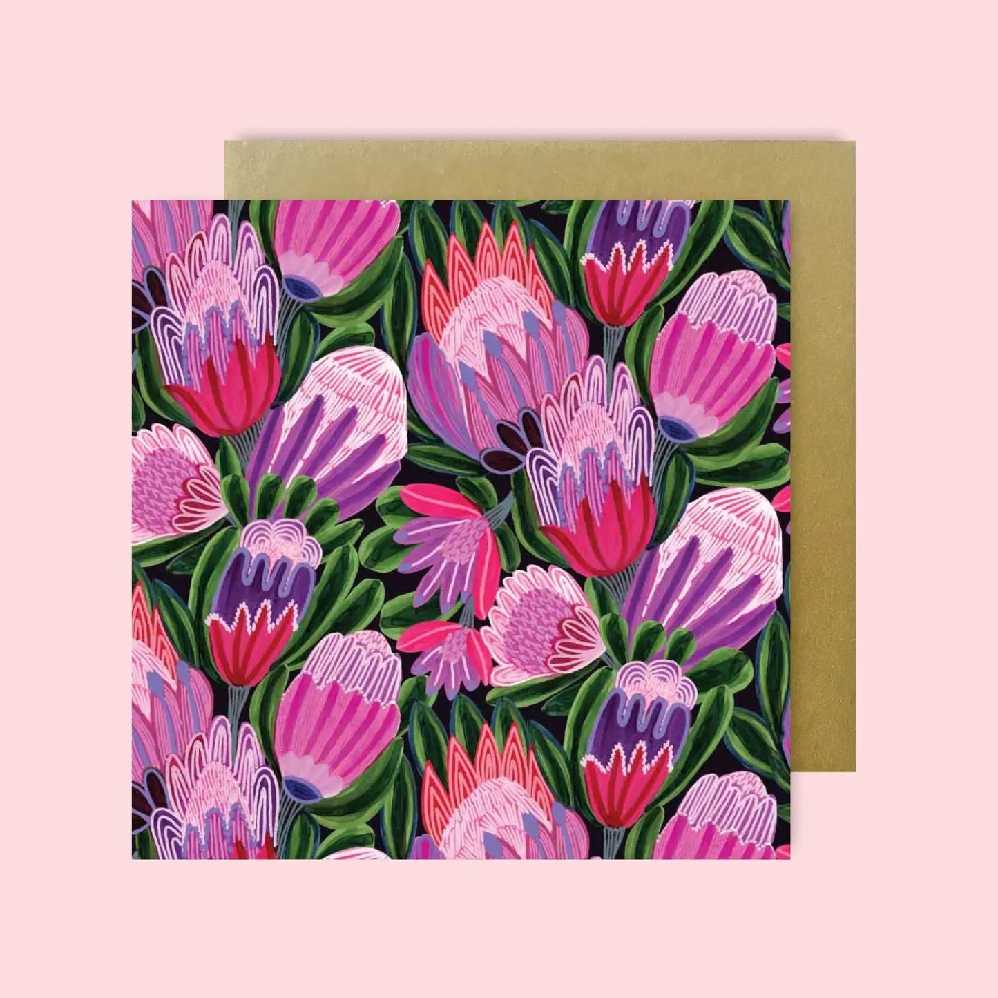 Purple Proteas Magnet & Card Set  Kirsten Katz