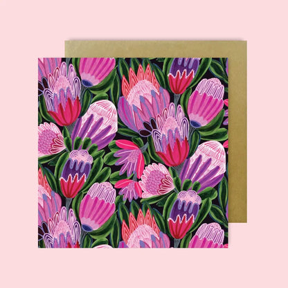 Purple Proteas Magnet & Card Set  Kirsten Katz