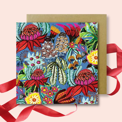 Radiant Flowers greeting card 3 - hand-painted Australian floral art by Kirsten Katz