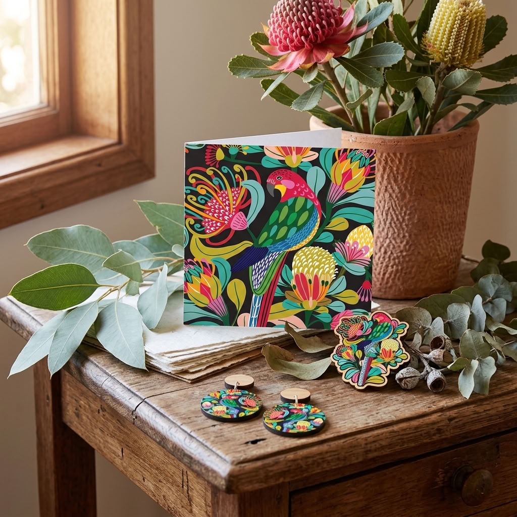 Rosella Paradise Earrings & Brooch Gift Set - Kirsten Katz