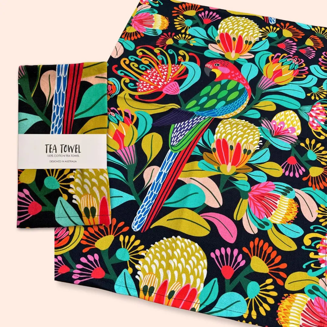 Rosella Majestica Designer Tea Towel