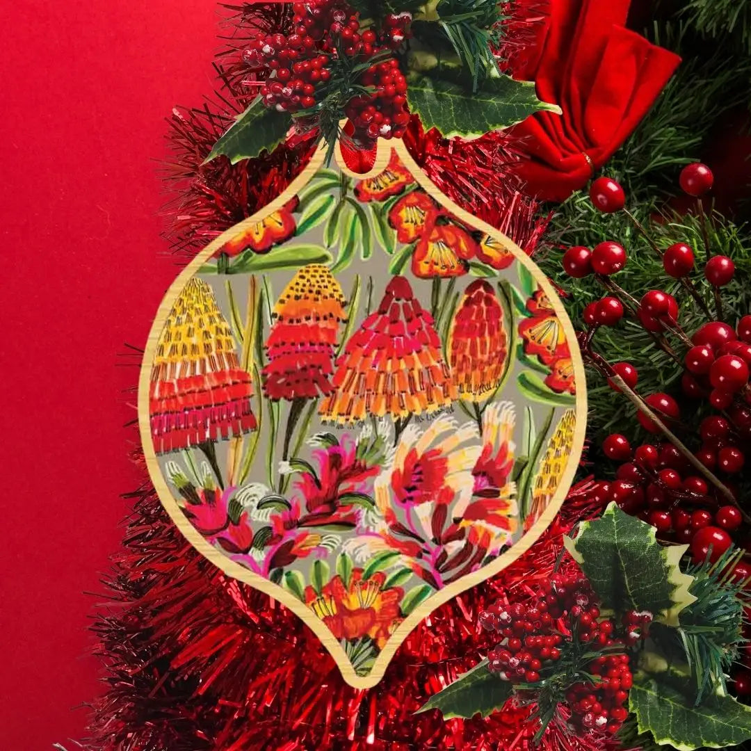 Red Hot Pokers Australian Christmas Bauble  Kirsten Katz