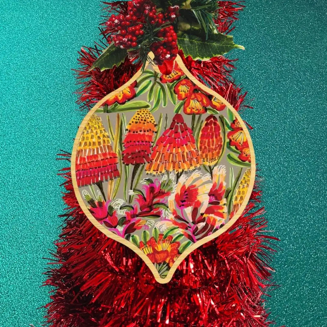 Red Hot Pokers Australian Christmas Bauble  Kirsten Katz