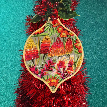 Red Hot Pokers Australian Christmas Bauble  Kirsten Katz
