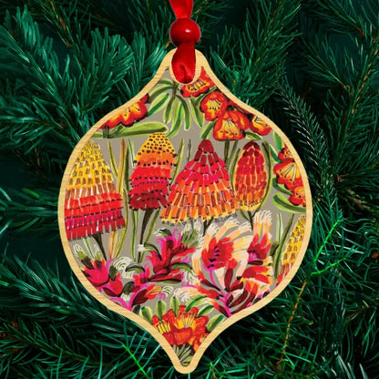 Red Hot Pokers Australian Christmas Bauble  Kirsten Katz