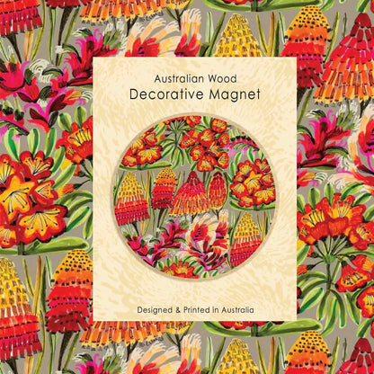 Red Hot Pokers Magnet & Card Set  Kirsten Katz