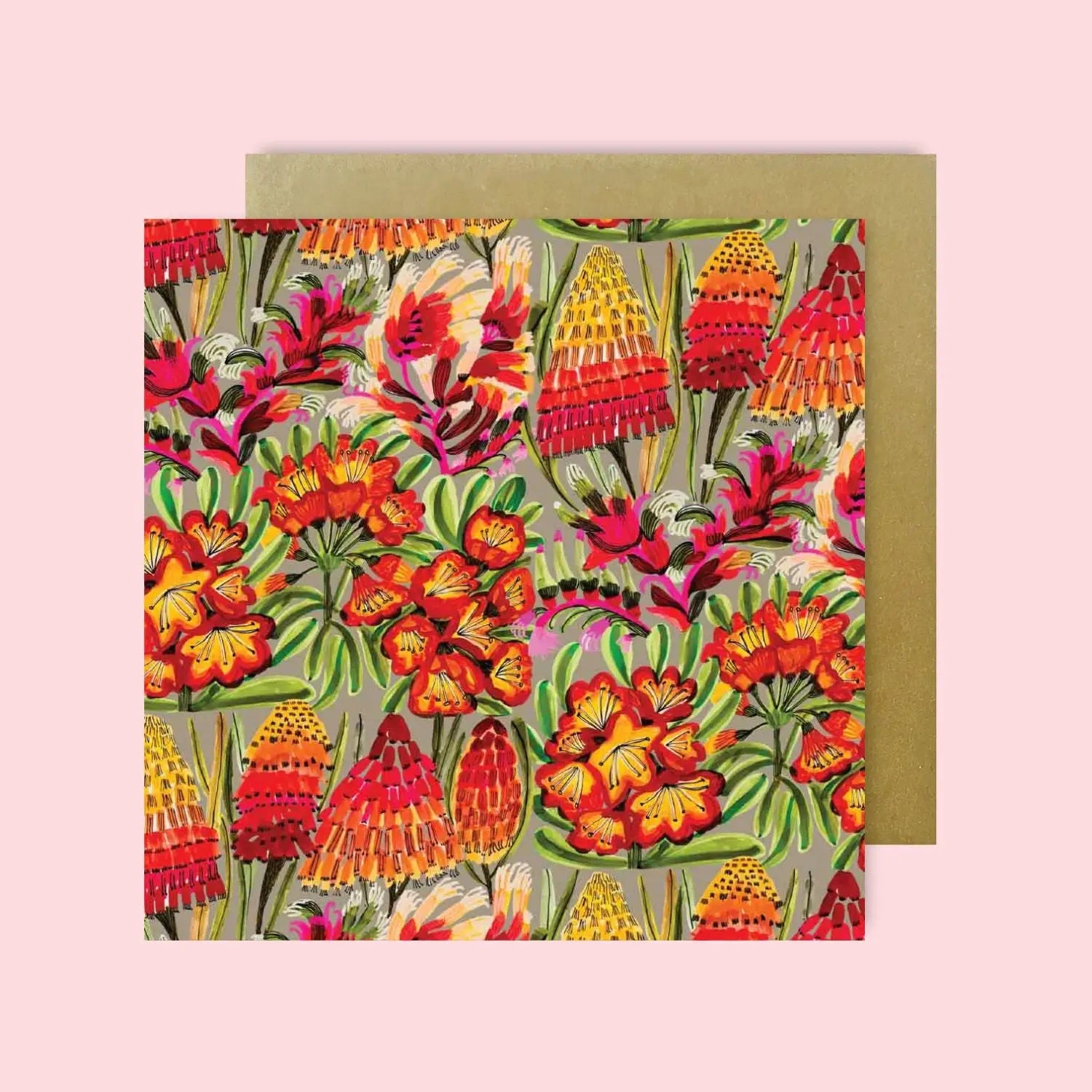 Red Hot Pokers Magnet & Card Set  Kirsten Katz