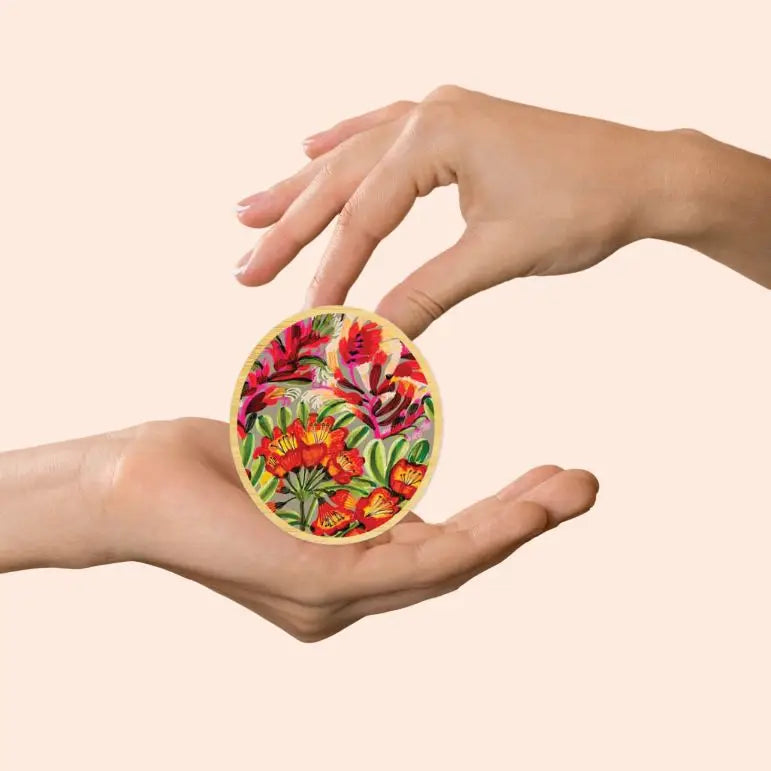 Red Hot Pokers Wooden Brooch  Kirsten Katz