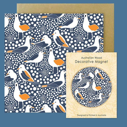 Seagulls Magnet & Card Set Kirsten Katz