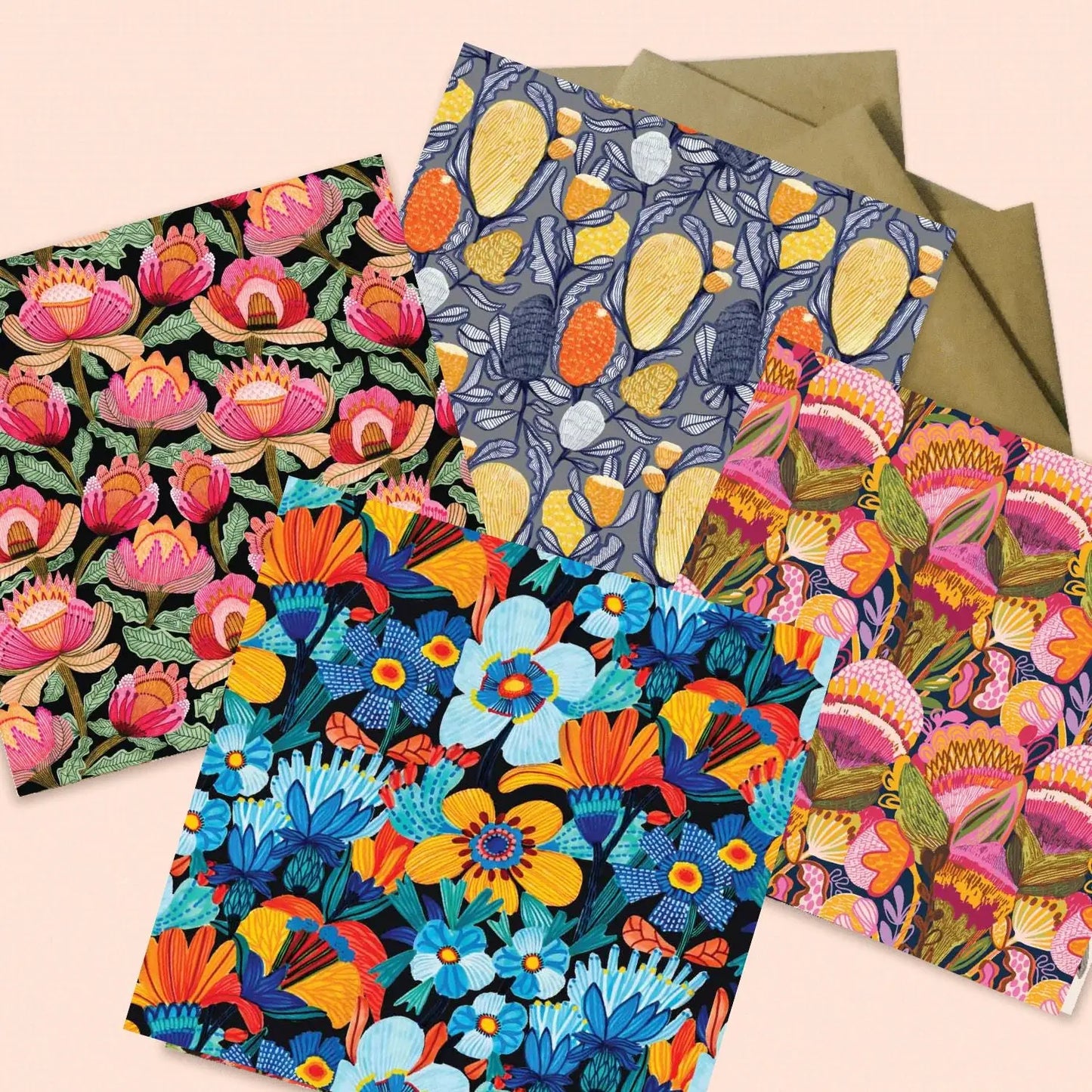 Set of 4 Greeting Cards – Cornflowers  Kirsten Katz