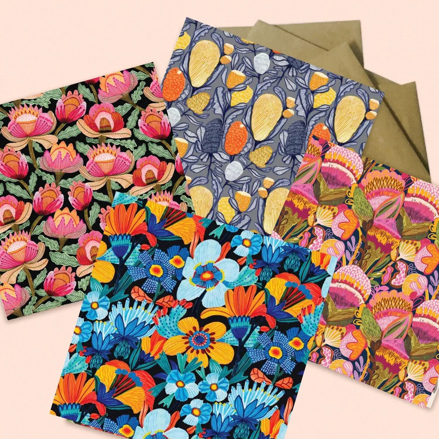 Set of 4 Greeting Cards – Cornflowers  Kirsten Katz