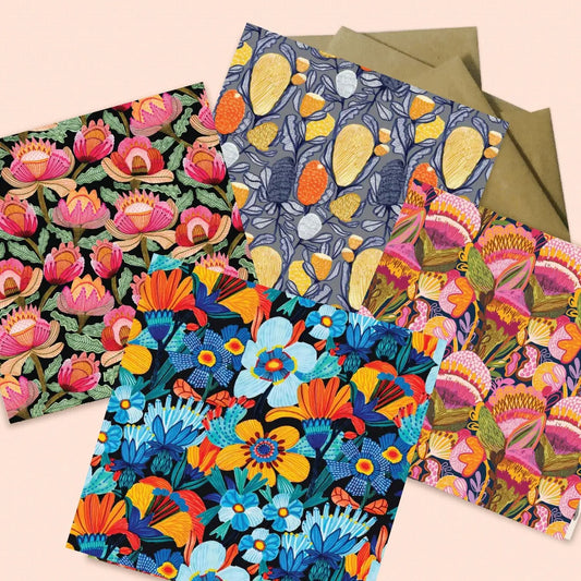 Set of 4 Greeting Cards – Cornflowers  Kirsten Katz