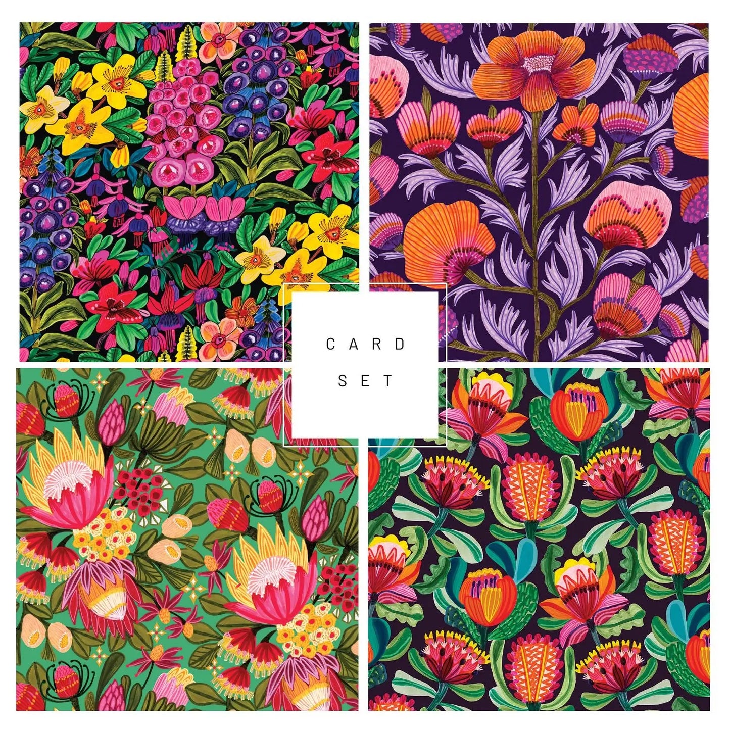 Set of 4 Greeting Cards – Foxglove Fantasy  Kirsten Katz