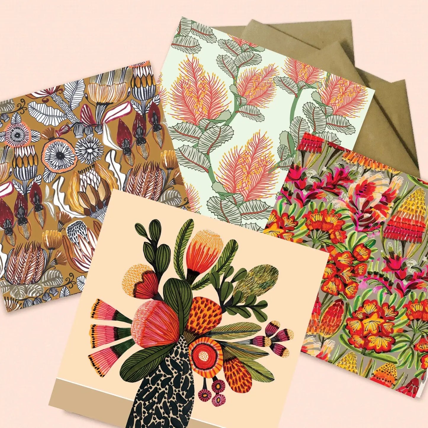 Set of 4 Greeting Cards – Neutral Natives  Kirsten Katz