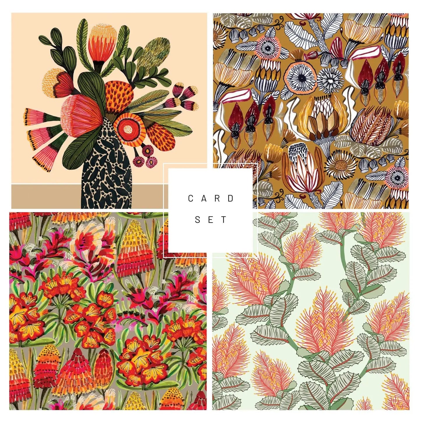 Set of 4 Greeting Cards – Neutral Natives  Kirsten Katz