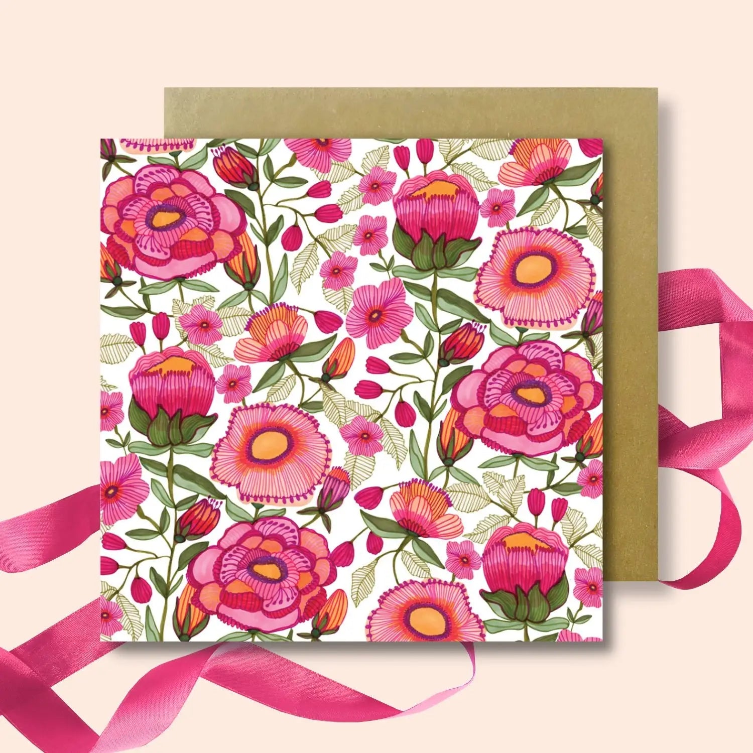 Set of 4 Greeting Cards – Peony & Proteas  Kirsten Katz