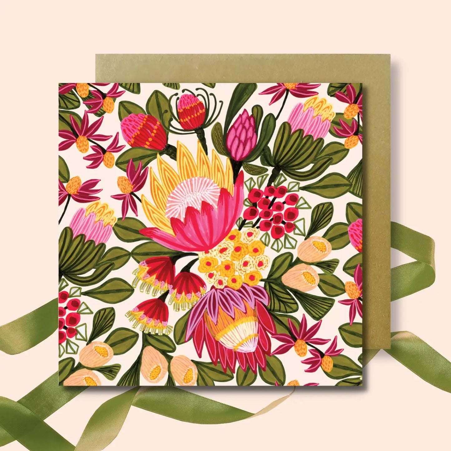 Set of 4 Greeting Cards – Peony & Proteas  Kirsten Katz
