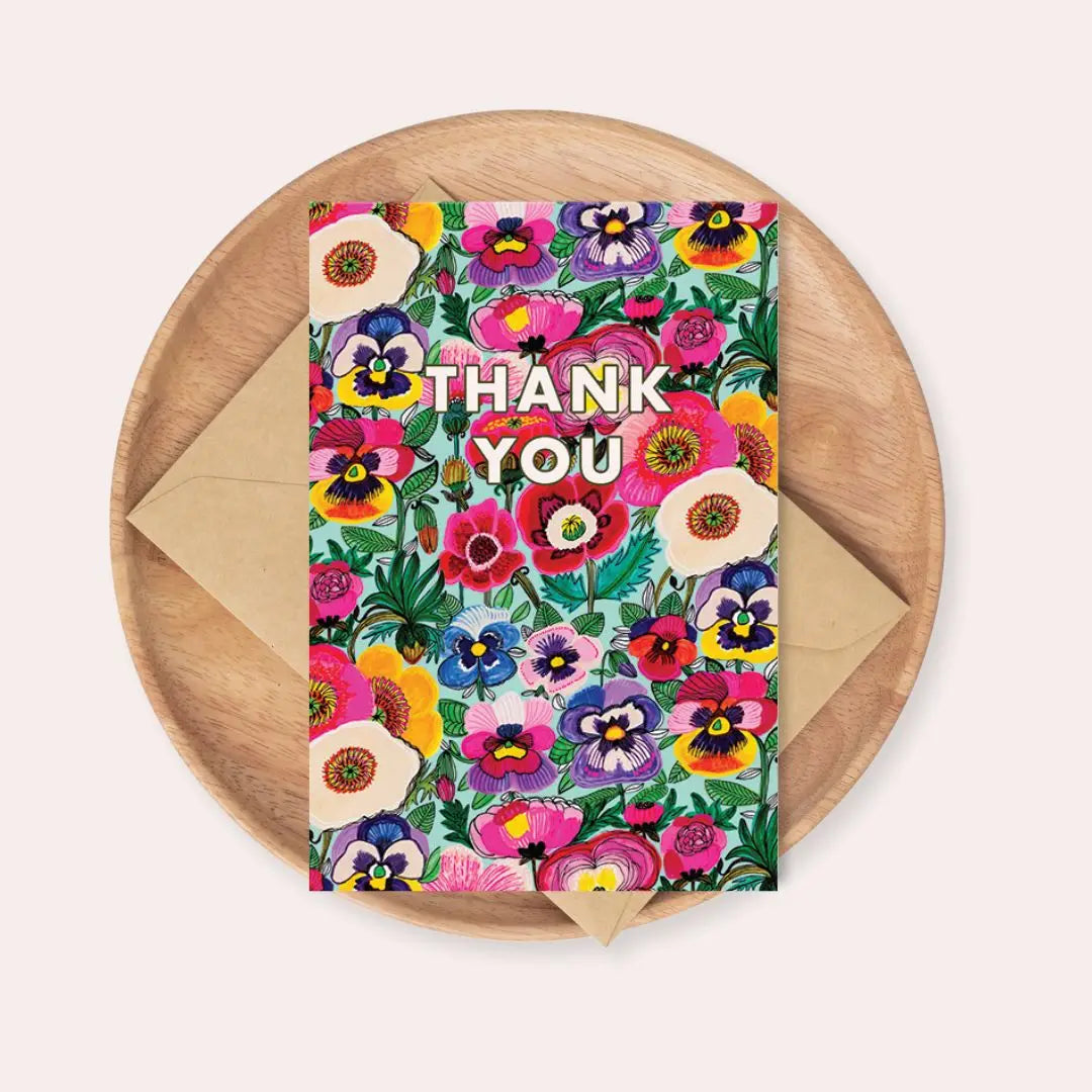 Thank You Card – Pansy & PoppY Flowers  Kirsten Katz
