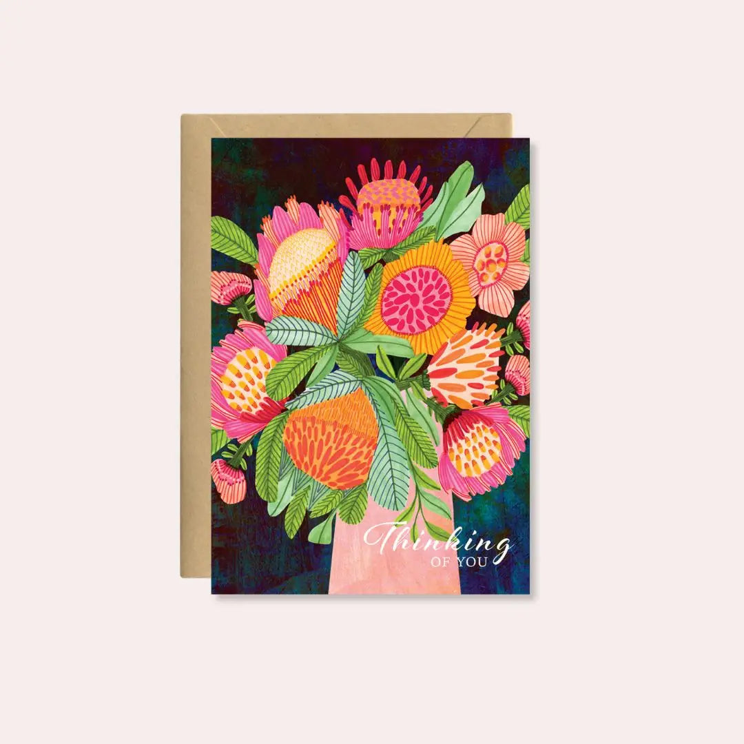Thinking of You Card – Big Blooms  Kirsten Katz