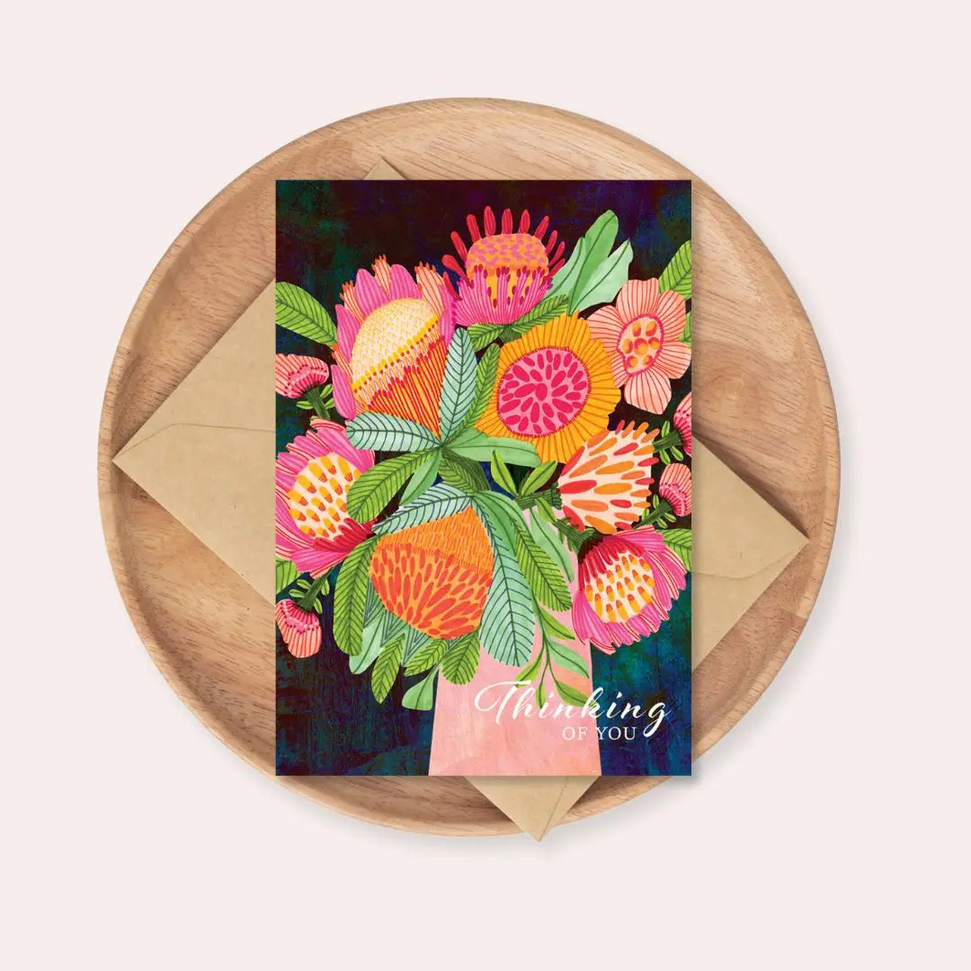 Thinking of You Card – Big Blooms  Kirsten Katz