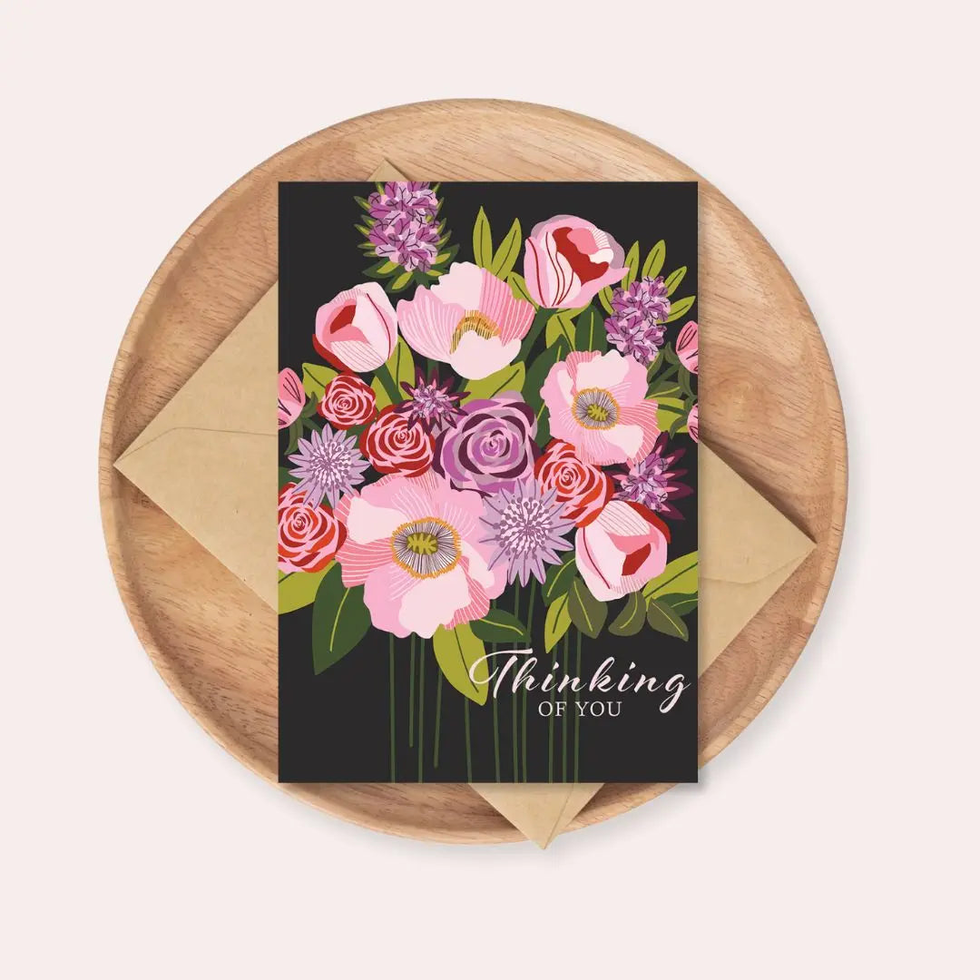 Thinking of You Card – Poppies & Roses  Kirsten Katz