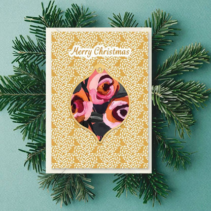 Vintage Roses Australian Christmas Card & Bauble Kirsten Katz