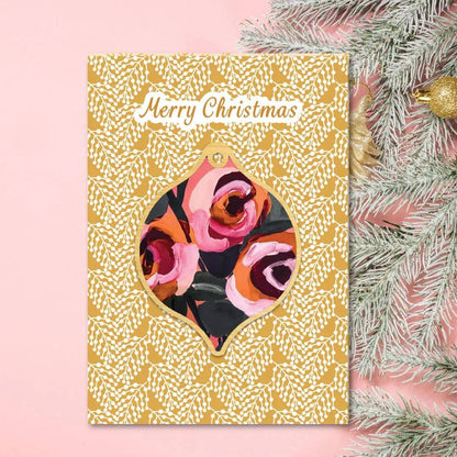 Vintage Roses Australian Christmas Card & Bauble Kirsten Katz