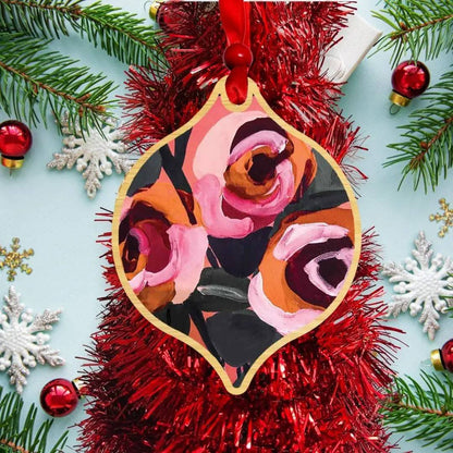 Vintage Roses Christmas Ornament Kirsten Katz