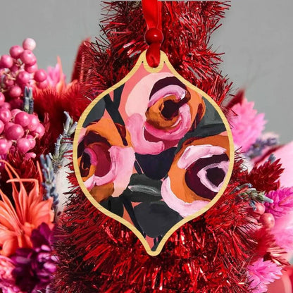 Vintage Roses Christmas Ornament Kirsten Katz