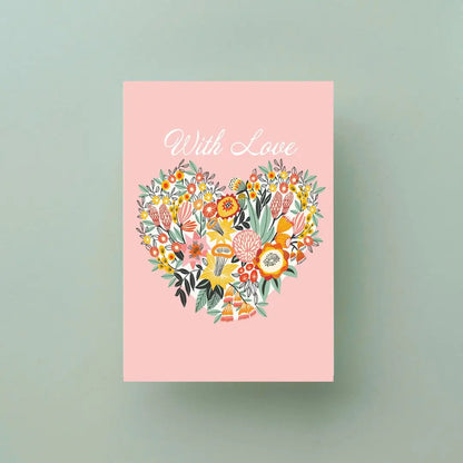 With Love Card – Native Flowers Heart  Kirsten Katz