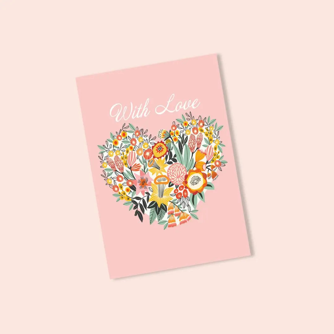 With Love Card – Native Flowers Heart  Kirsten Katz
