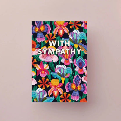 With Sympathy Card – Iris & Orchid Flowers  Kirsten Katz