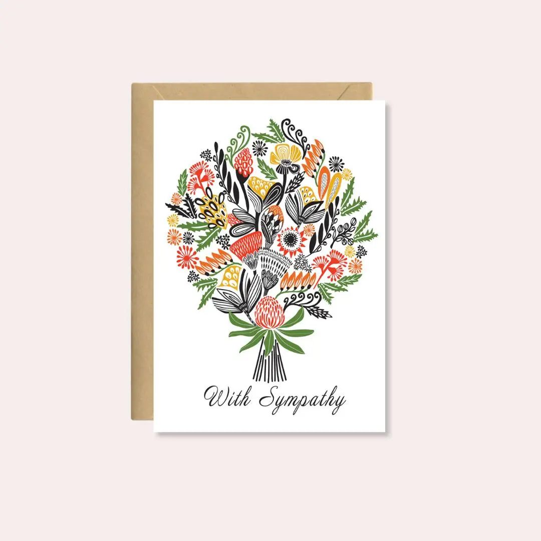 With Sympathy Card – Native Flowers Bouquet  Kirsten Katz