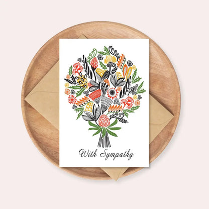 With Sympathy Card – Native Flowers Bouquet  Kirsten Katz