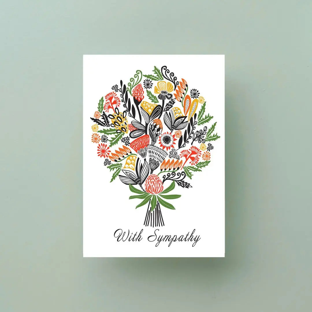 With Sympathy Card – Native Flowers Bouquet  Kirsten Katz