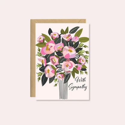 With Sympathy Card – Peony Flowers  Kirsten Katz