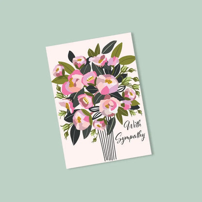With Sympathy Card – Peony Flowers  Kirsten Katz