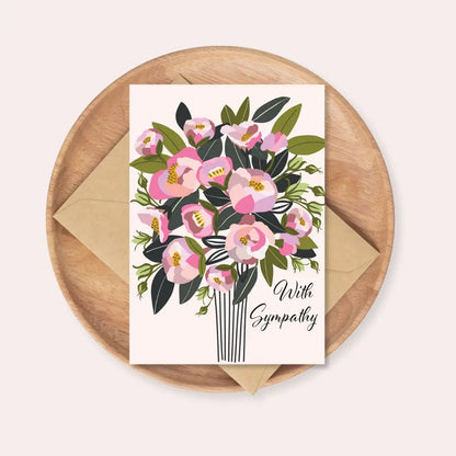With Sympathy Card – Peony Flowers  Kirsten Katz